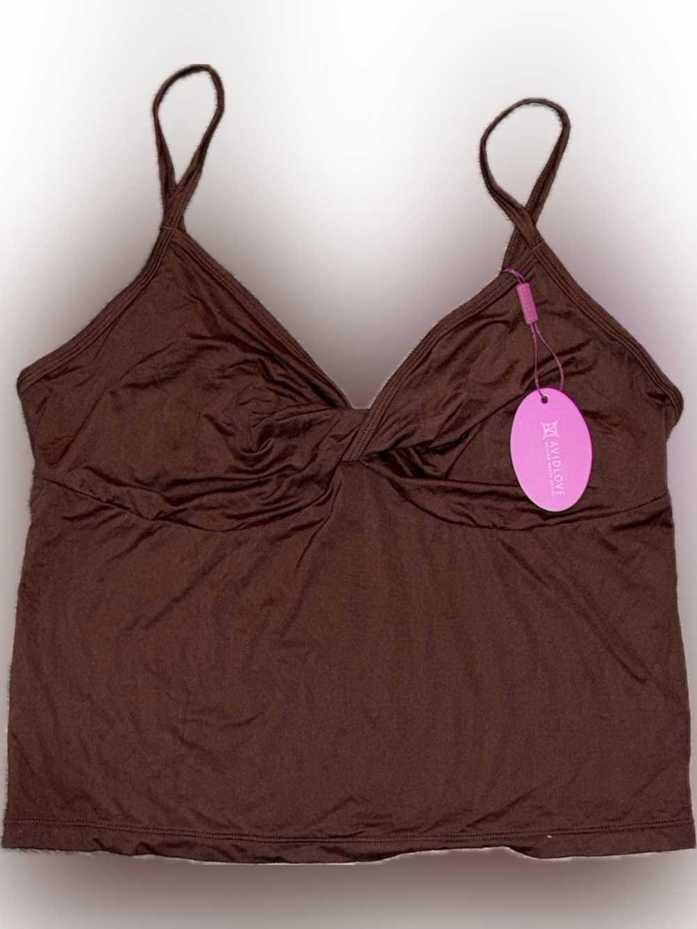 NWT Brown V-Neck Sleep Camisole with Adjustable Straps